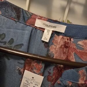 Torrid Floral Top - Blue and Red